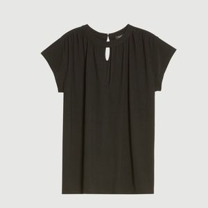 Halogen Keyhole Cap Sleeve Knit Top